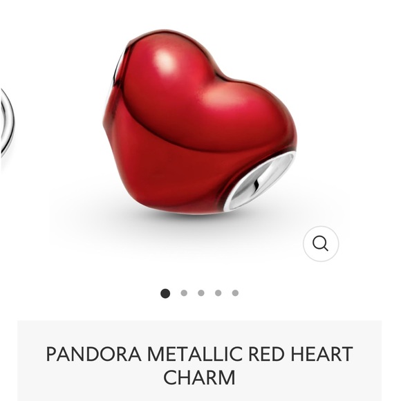 Pandora metallic red heart charm - Picture 1 of 3